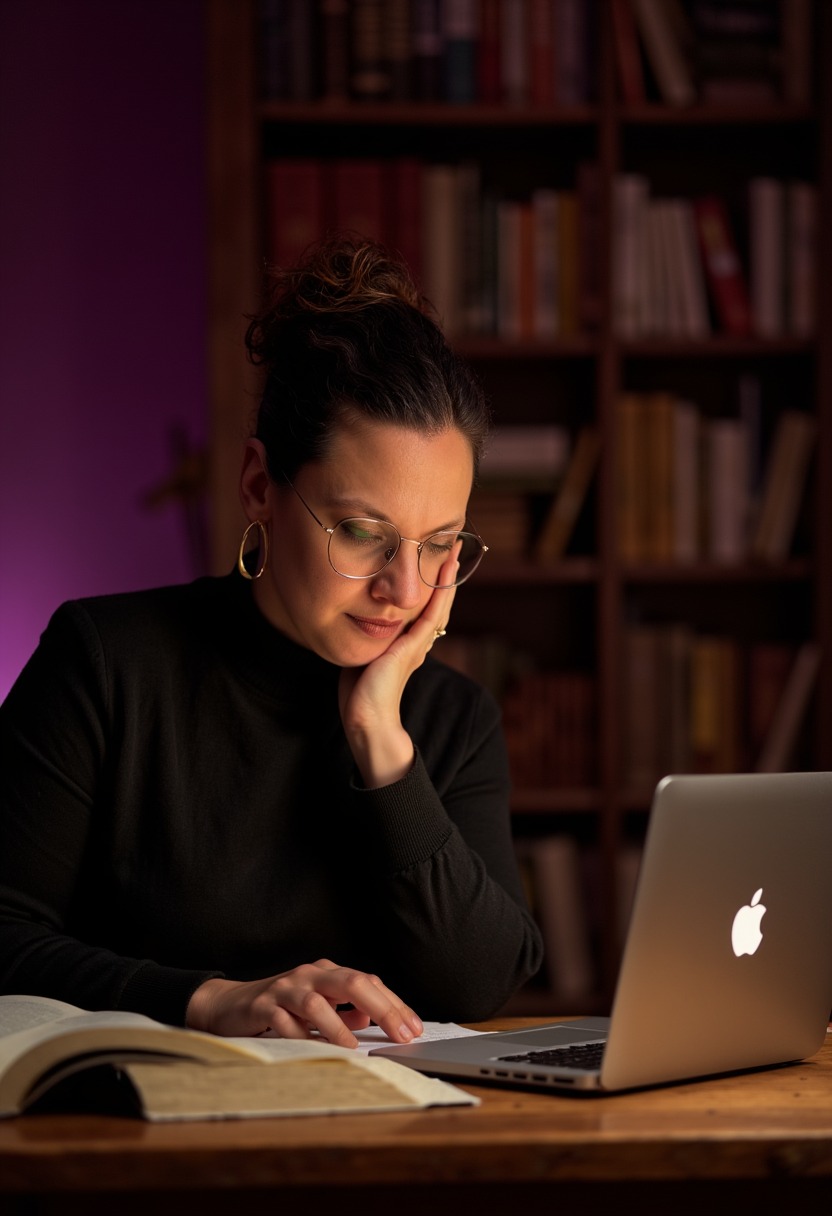 Kari Wain escribiendo